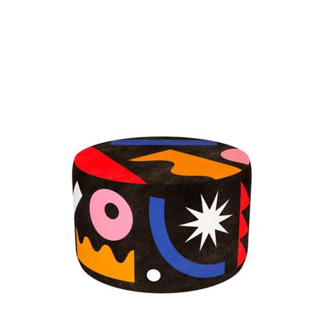 Qeeboo Pouf Oggian Landscape Black M