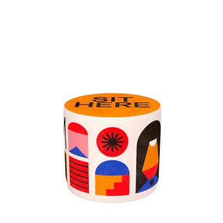 Qeeboo Pouf Oggian Sit Here Orange S
