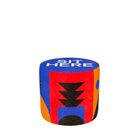 Qeeboo Pouf Oggian Sit Here Blue Denim S
