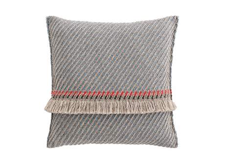 Gan Rugs Garden Layers Cushion Diagonal Almond-Blue Big