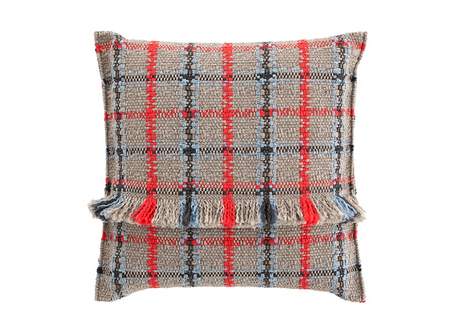 Gan Rugs Garden Layers Cushion Tartan Blue Big 