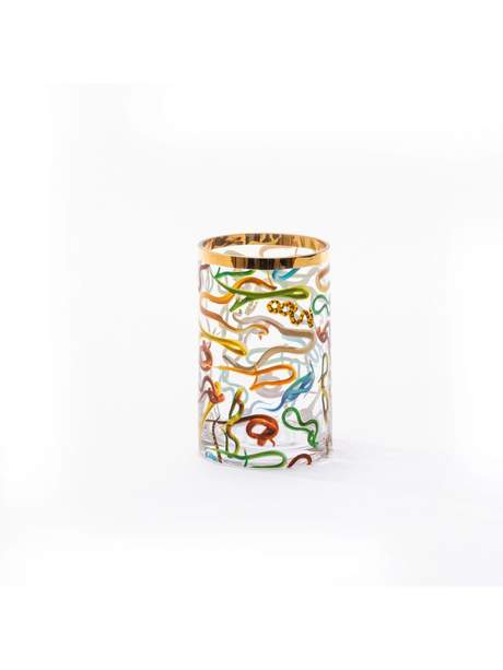 Seletti Toiletpaper Glass Vase Cylindrical Small Snakes