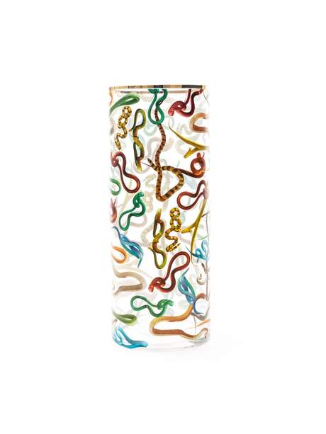 Seletti Toiletpaper Glass Vase Cylindrical Big Snakes