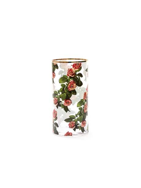 Seletti Toiletpaper Glass Vase Cylindrical Medium Roses