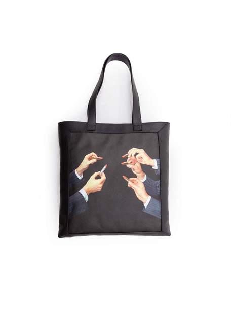 Seletti Toiletpaper Travel Kit Tote Bag Lipstick Black