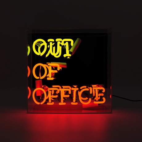 Out of Office Glass Neon Sign