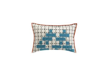 Gan Rugs Bandas Cushion C Turquoise