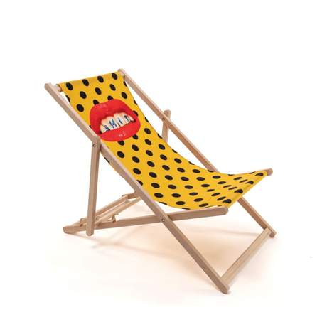 Seletti Toiletpaper Wooden Folding Deckchair Shit