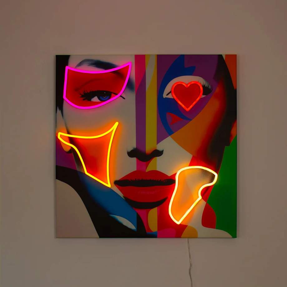 Face Shapes Wall Artwork Led