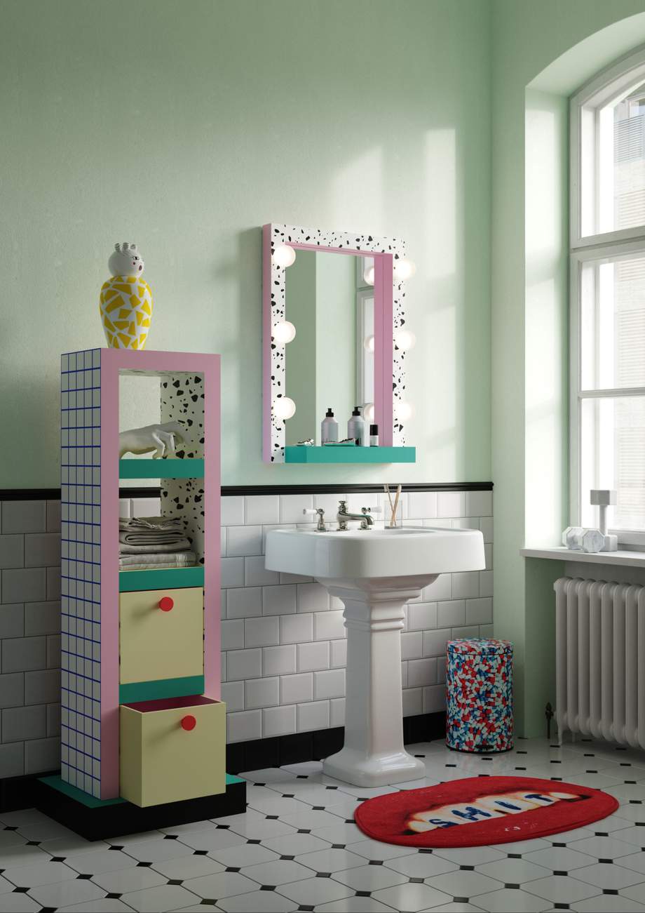Seletti Supershelf Bathroom Blue Grid
