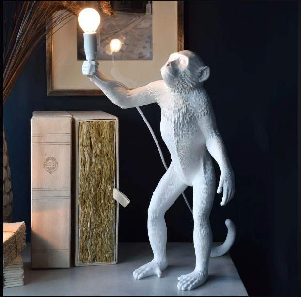 Seletti Monkey Lamp White Standing Indoor