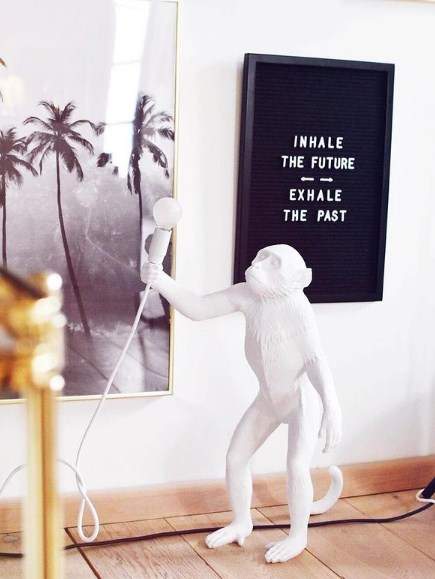 Seletti Monkey Lamp White Standing Indoor