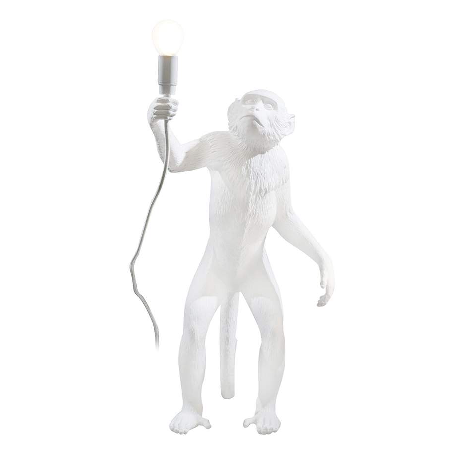 Seletti Monkey Lamp White Standing Indoor