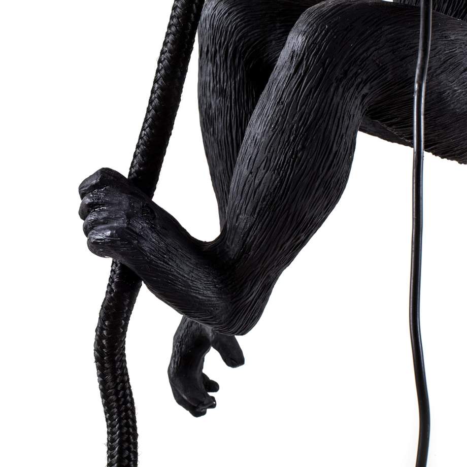 Seletti Monkey Lamp Black With Rope Indoor/Outdoor