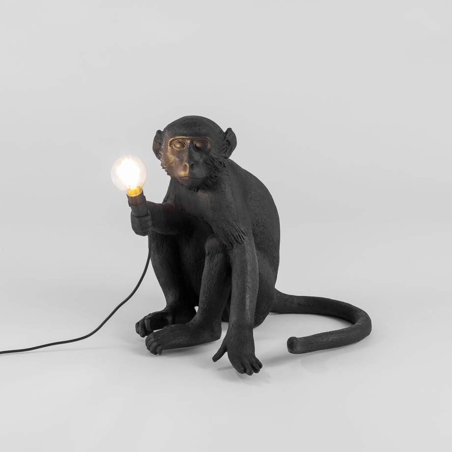Seletti Monkey Lamp Black Sitting Indoor/Outdoor