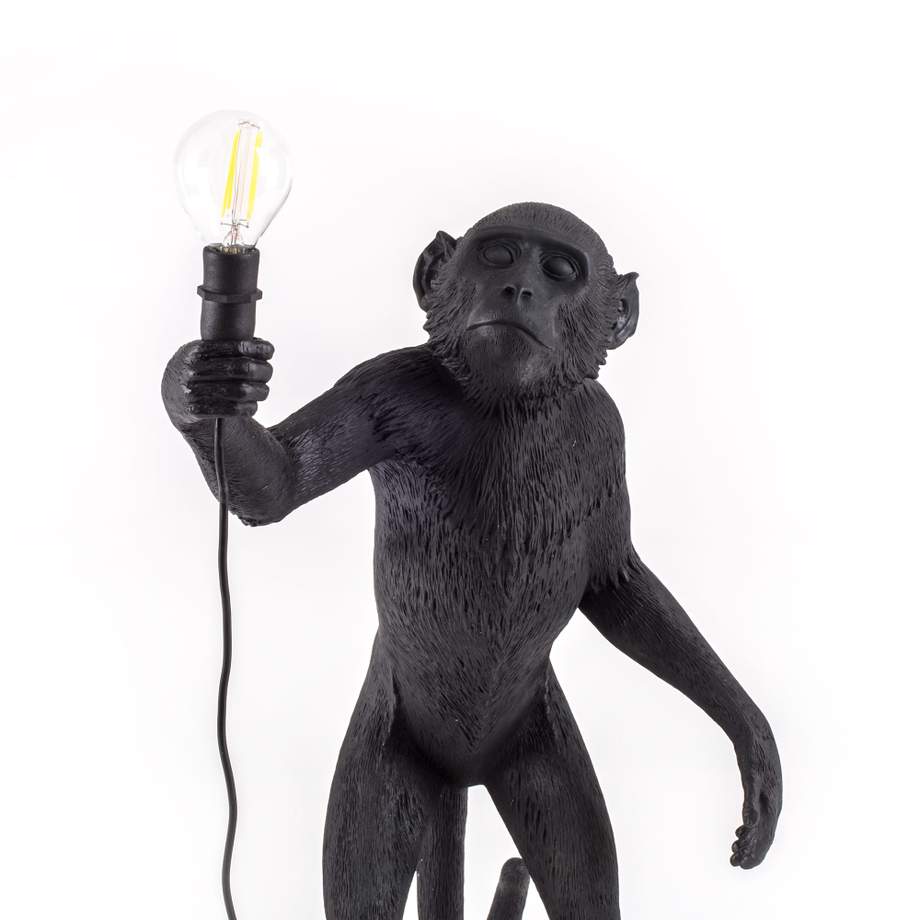 Seletti Monkey Lamp Black Standing Indoor/Outdoor
