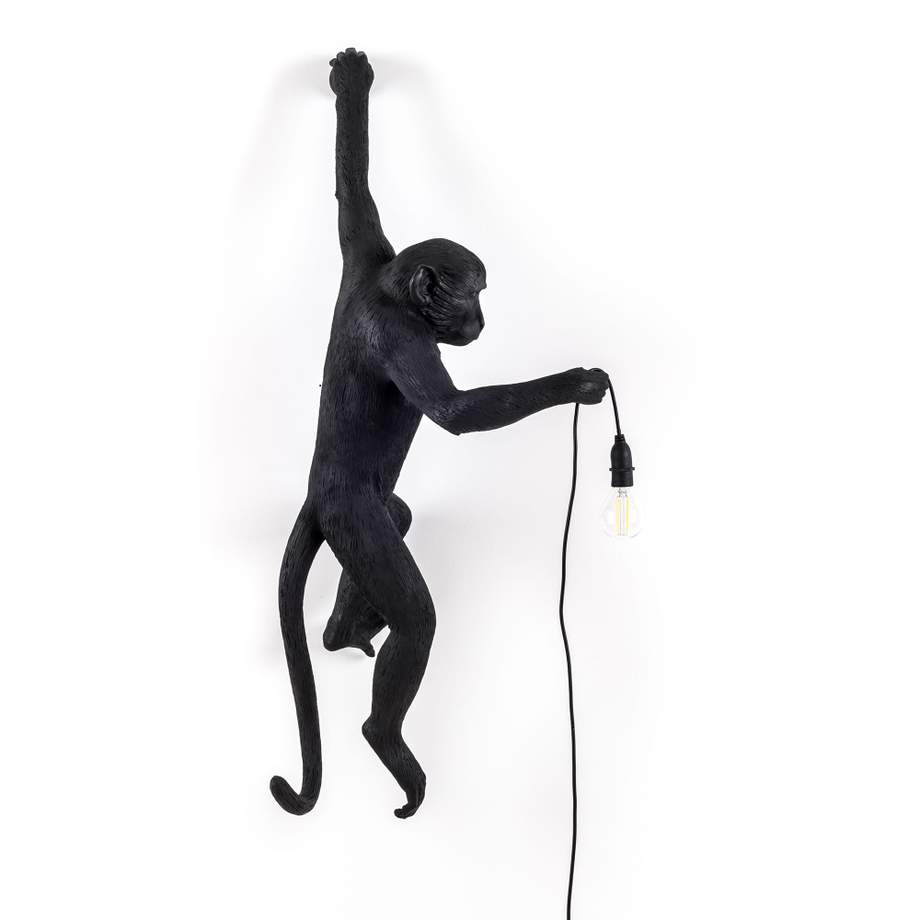 Seletti Monkey Lamp Black Hanging Left Indoor/Outdoor