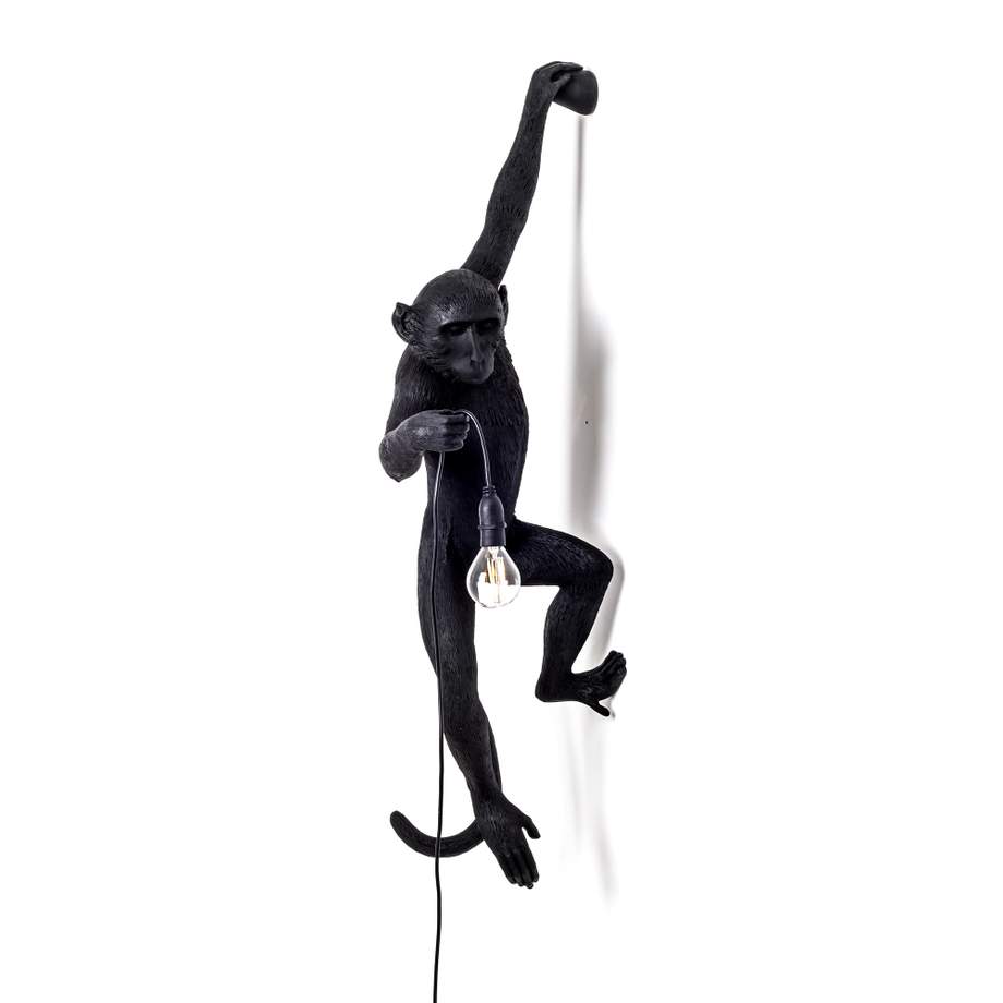 Seletti Monkey Lamp Black Hanging Left Indoor/Outdoor