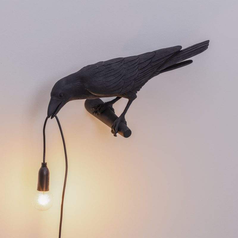 Seletti Bird Lamp Black Looking Left