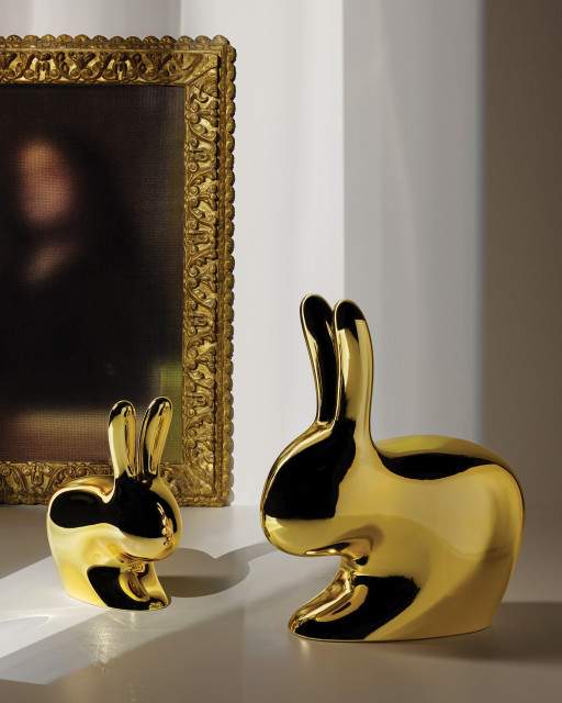 Qeeboo Rabbit Chair Baby Metal Finish