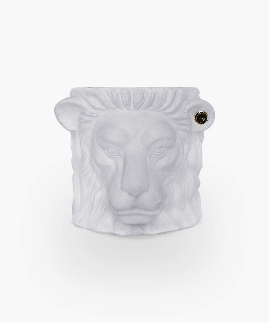 Garden Glory Lion Pot Small White