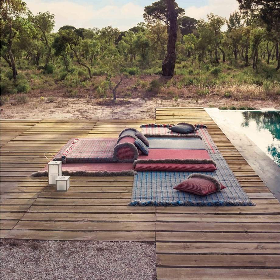 Gan Rugs Garden Layers Mattress Tartan Terracotta Big 
