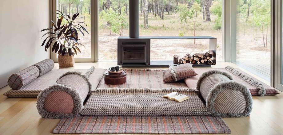 Gan Rugs Garden Layers Mattress Checks Terracotta Small