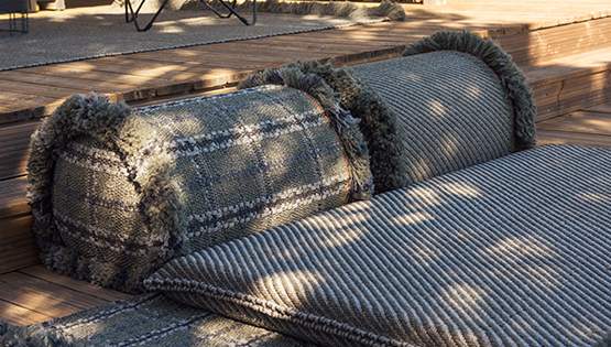 Gan Rugs Garden Layers Roll Tartan Terracotta Big