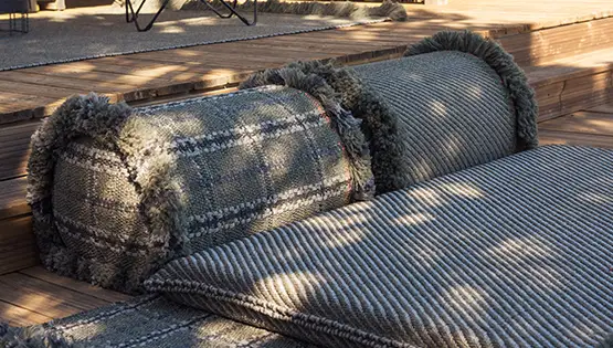 Gan Rugs Garden Layers Roll Tartan Terracotta Big