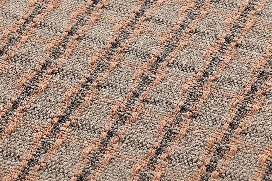 Gan Rugs Garden Layers Roll Checks Terracotta Small 