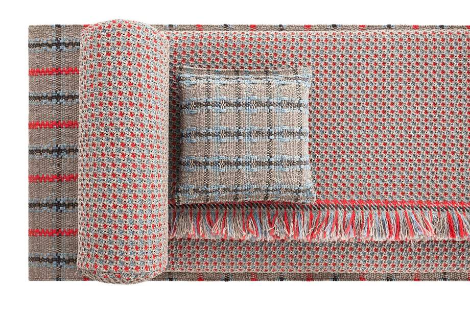 Gan Rugs Garden Layers Roll Checks Terracotta Small 