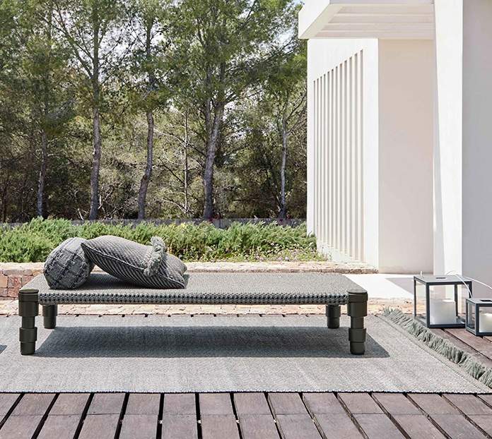 Gan Rugs Garden Layers Roll Checks Terracotta Small 