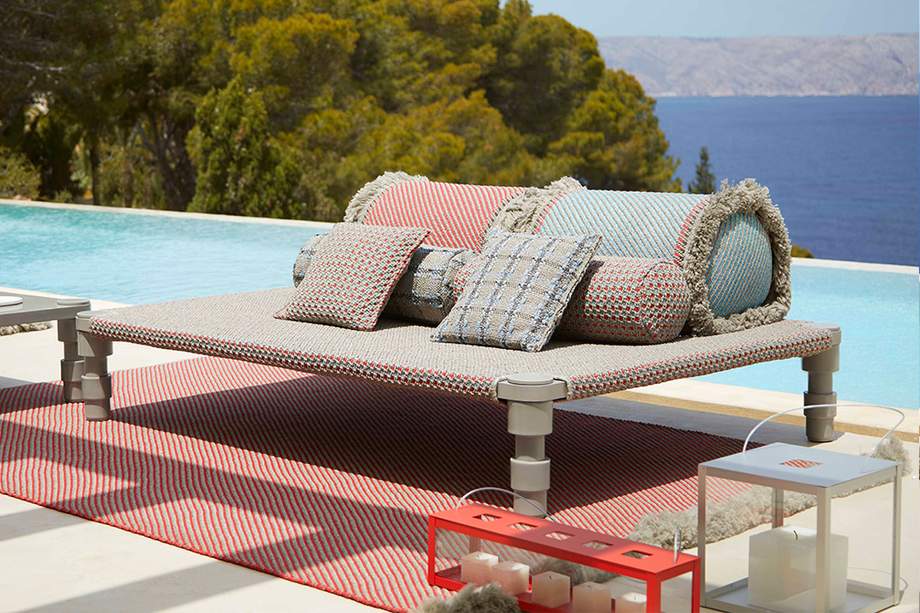 Gan Rugs Garden Layers Cushion Tartan Terracotta Big 