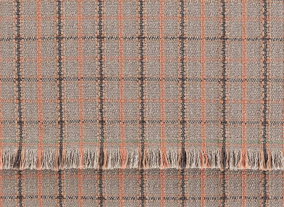 Gan Rugs Garden Layers Cushion Tartan Terracotta Big 