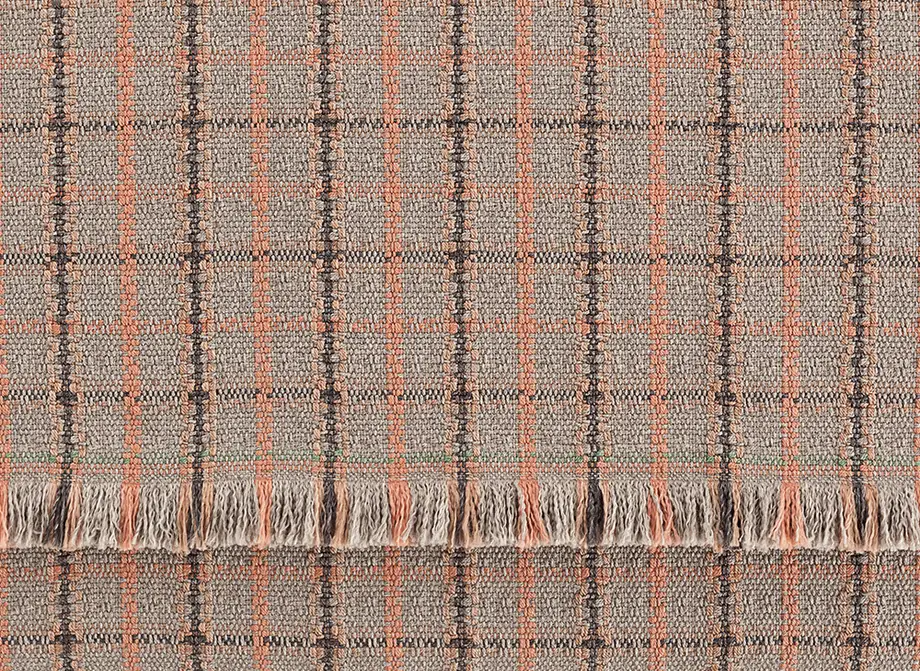 Gan Rugs Garden Layers Cushion Tartan Terracotta Big 