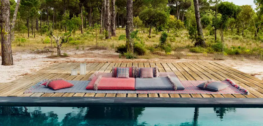 Gan Rugs Garden Layers Cushion Gofre Terracotta Small 