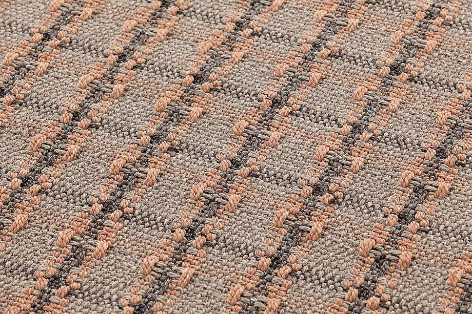 Gan Rugs Garden Layers Cushion Checks Terracotta Small 