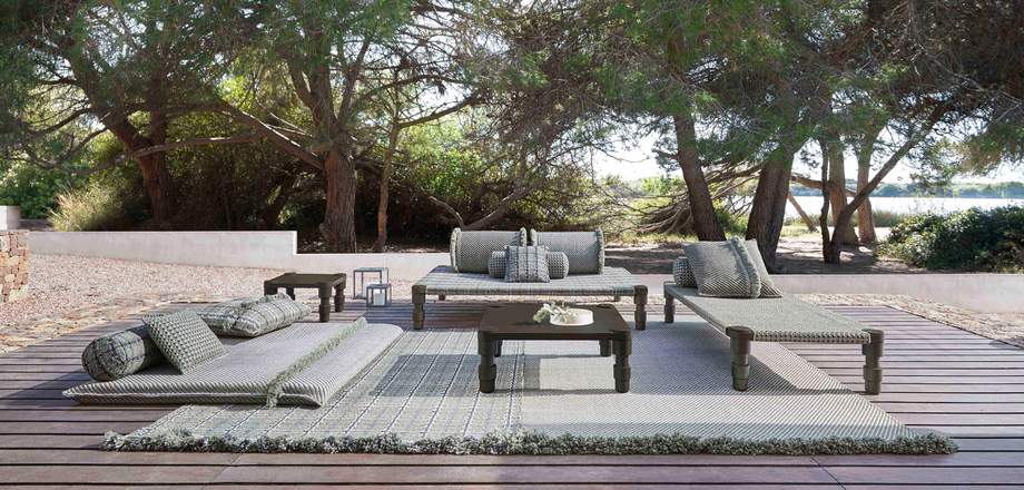 Gan Rugs Garden Layers Cushion Checks Terracotta Small 