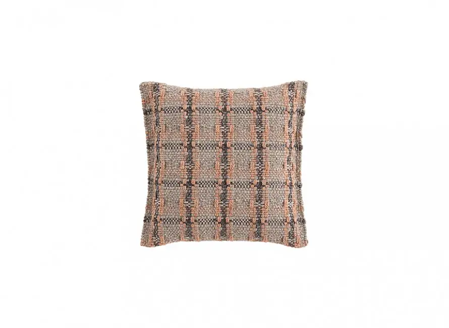 Gan Rugs Garden Layers Cushion Checks Terracotta Small 