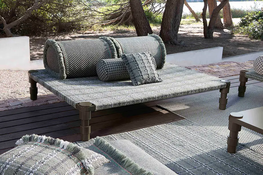Gan Rugs Garden Layers Cushion Checks Terracotta Small 