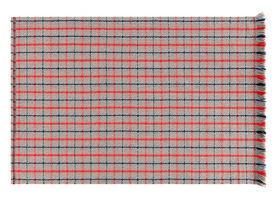 Gan Rugs Garden Layers Rug Tartan Blue