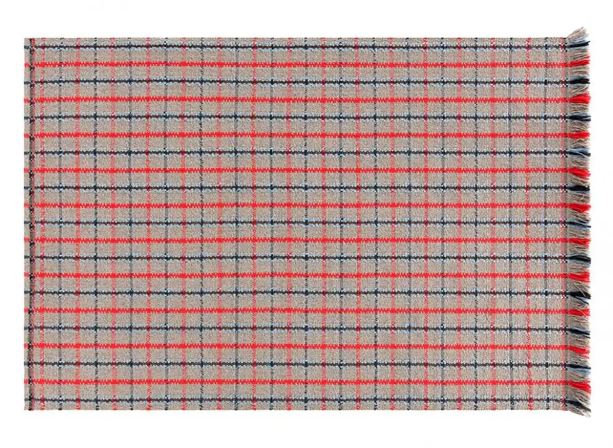 Gan Rugs Garden Layers Rug Tartan Blue