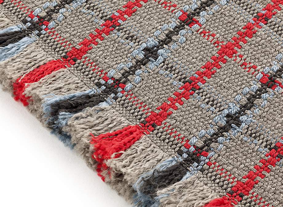 Gan Rugs Garden Layers Rug Tartan Blue