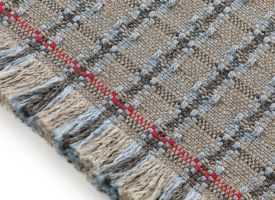 Gan Rugs Garden Layers Rug Checks Blue