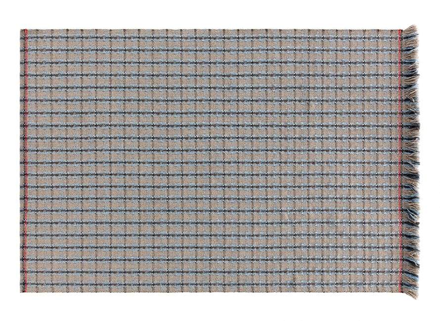 Gan Rugs Garden Layers Rug Checks Blue