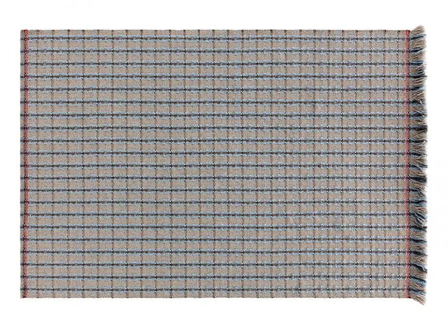 Gan Rugs Garden Layers Rug Checks Blue