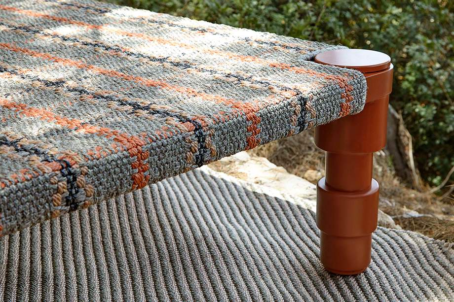 Gan Rugs Garden Layers Indian Bed Tartan Terracotta