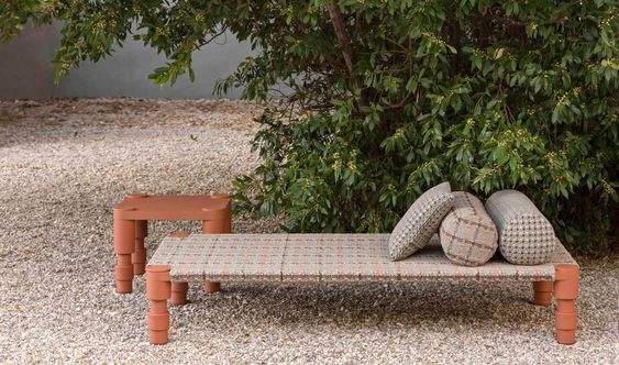 Gan Rugs Garden Layers Indian Bed Tartan Terracotta