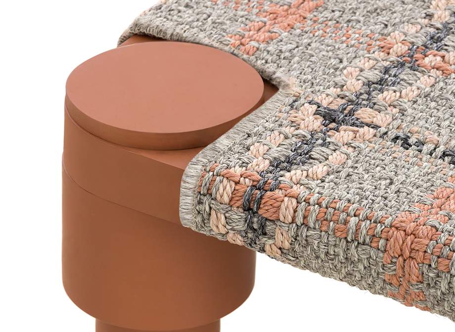 Gan Rugs Garden Layers Indian Bed Tartan Terracotta