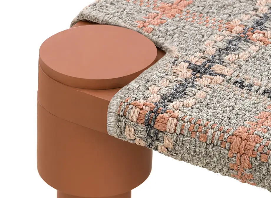 Gan Rugs Garden Layers Indian Bed Tartan Terracotta